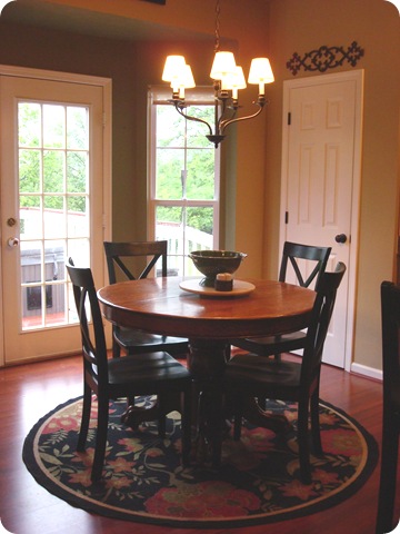 Beautiful Round Rug Under Kitchen Table